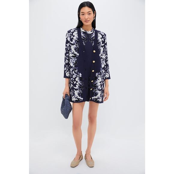 TUCKERNUCK Indigo Reflection Knit Jacquard Liv Cardigan Size XS NWT - Picture 6 of 8